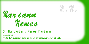 mariann nemes business card